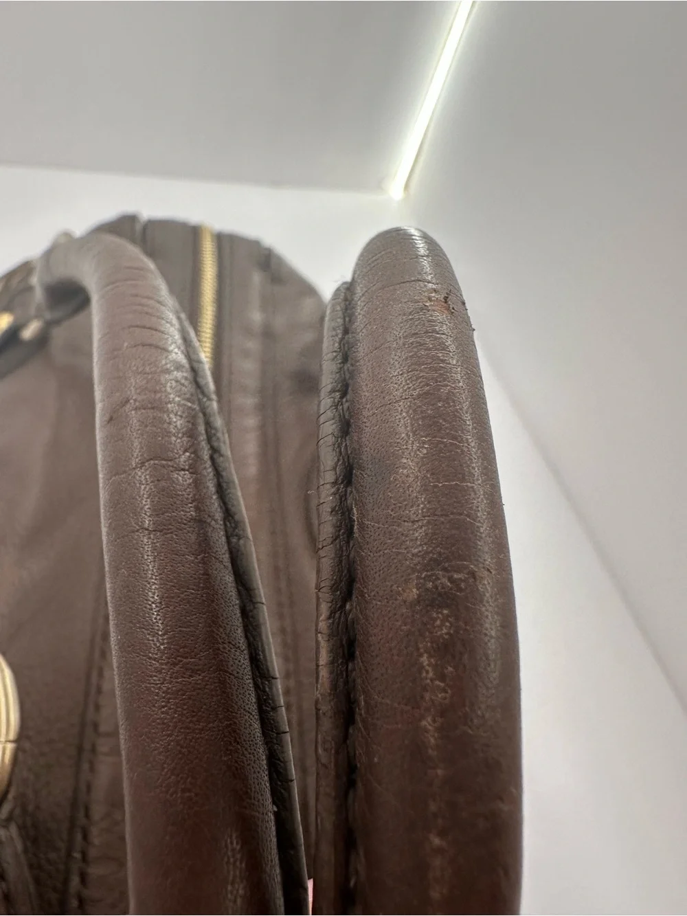 Vintage Michael Kors Brown MK Monogram Leather Satchel Bag Y2K Shoulder Purse
